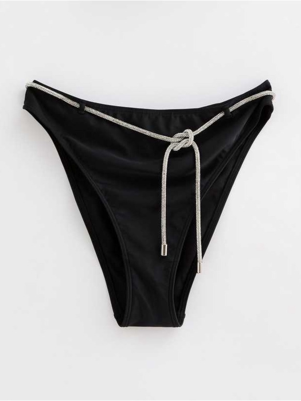 Miss Circles Rhinestone Belted Bikini Bottoms Black Size Medium NWT